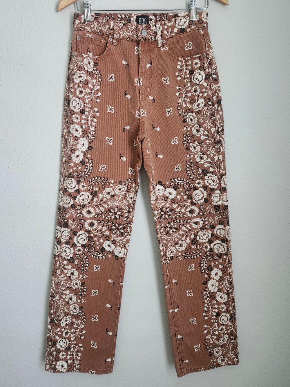 BDG Urban Outfitters High Waist Bandana Floral Print Cowboy Jean W26